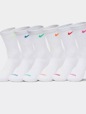 Nike Dri-FIT Everyday Plus Cushioned Training Crew Socks - 6 Pack Multicolor
